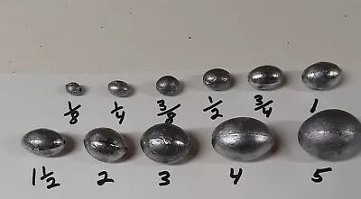 Egg Sinkers Quantity 25 You Choose Size 1/8 1/4 3/8 1/2 3/4 1oz 1-1/2 2 3 4 5oz  • $23.95