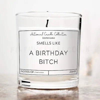 Funny Rude Novelty Candle For Birthday Girl Sister Best Friend Her B-Day Bitch • £2.99