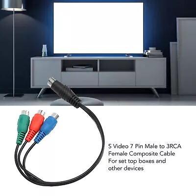 S Video 7 Pin Male To 3RCA Female Cable High Accuracy 7 Pin To AV Cable Soun XAT • £4.33