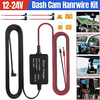 Universal Dash Cam Hardwire Kit Mini USB Hard Wire Cable Fuse 12-24V For Car DVR • $12.98