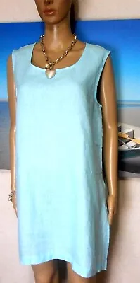 J GENERATION Aqua Linen Tunic Top Long Line Sz.12 • $20