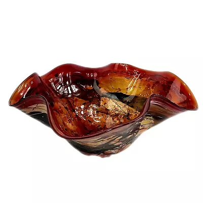 Monumental John Gerletti Signed Handblown Art Glass Abstract Centerpiece Vase  • $895