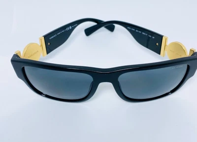 $169 • Buy Versace 4369 Black Plastic Frame Polarized Sunglasses