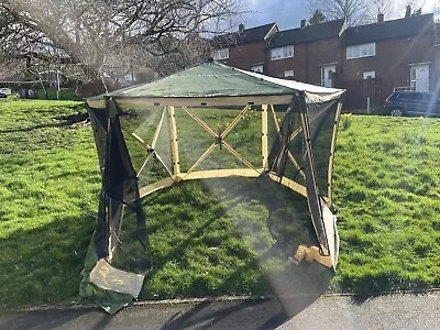 Quest Screen House 6 Sided Gazebo + FREE 1 Pair Side Blinds Garden Camping VW • £250