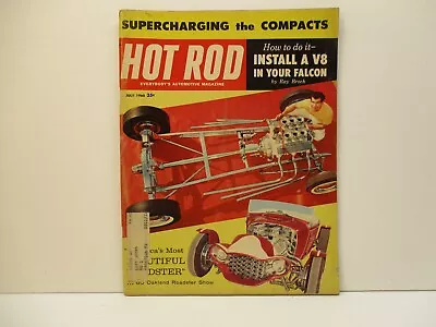 July 1960 HOT ROD MAGAZINE Supercharge V8 Falcon Show Cars Gas Oil Garage USA • $8.49