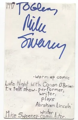 Mike Sweeney Signed 3x5 Index Card Autographed Signature Actor Comic Conan • $40
