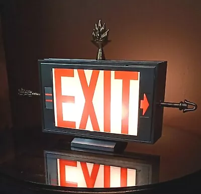 Antique Vtg Double Sided Lighted Folk Art Arrow Exit Sign Table Lamp Light Deco • $394.25