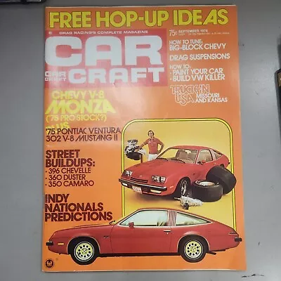 Car Craft Magazine Sept 1974 Free Hop-Up Ideas Chevy V8 Monza • $5