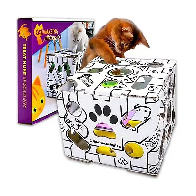 Cat Amazing Sliders – Puzzle Toy For Indoor Cats Treat Box Interactive Maz • $48.94