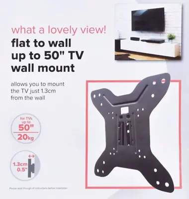 Universal Slim Flat To Wall TV VESA Mount Bracket For 23  32  42  47  50  Inch • £11.49