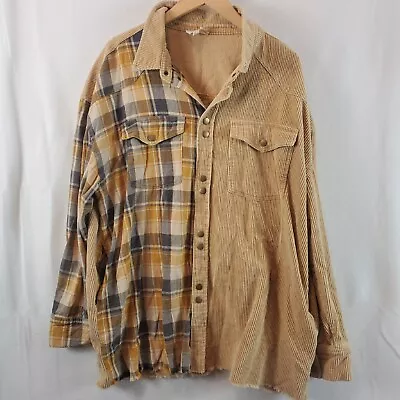 Oli & Hali Women's Shirt Shacket Mix & Match Plaid Corduroy Snap Shacket Large • $46.99