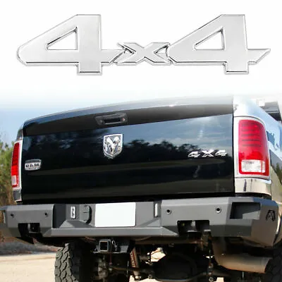 Silver Gloss 4x4 Logo Metal Badge Decal Emblem Sticker For Dodge Ram Truck • $9.97