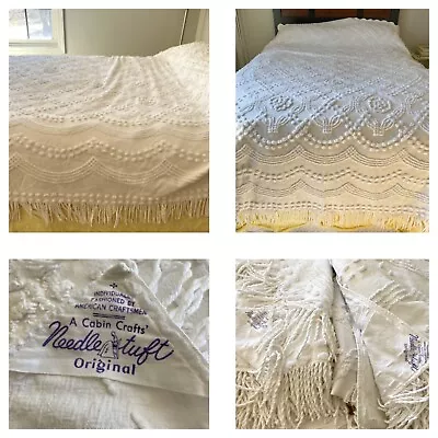 Lot 2 Matching Cabin Crafts'  Needle Tuft Chenille Bedspreads EUC! Twin-full • $225