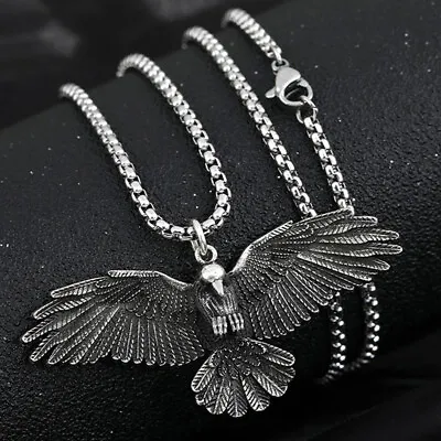 New  Fashion Simple Crow Raven Eagle Men's And Women's Pendant Necklace G Tj&&k • £3.54