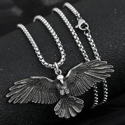 New  Fashion Simple Crow Raven Eagle Men's And Women's Pendant Necklace G TjMPN • £4.91