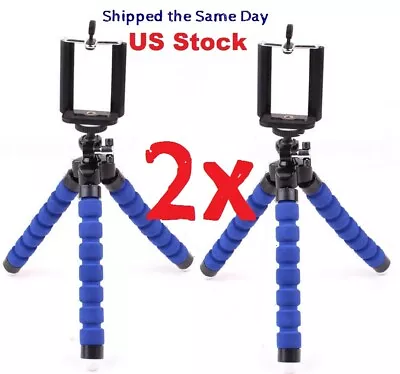 2x Flexible Mini Tripod Holder + Mount Bracket For IPhone/Samsung Phone Camera • $12.55