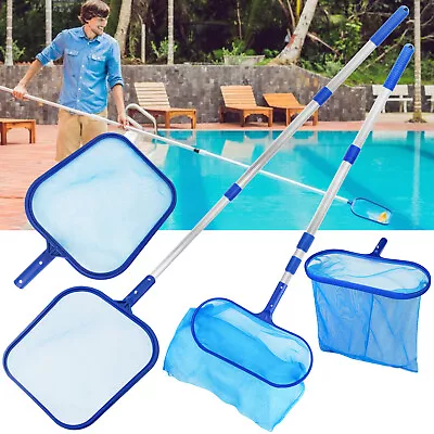 Swimming Pool Leaf Skimmer Flat/Deep Bag Rake Net/Cleaning Leaves Mesh With Pole • $12.95