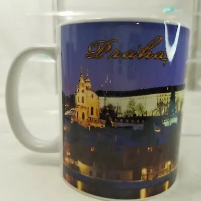 $9.89 • Buy PRAGUE MUG SOUVENIR COFFEE TEA CUP METAL MADE IN PRAHA Purple SMALL CITY SCAPE