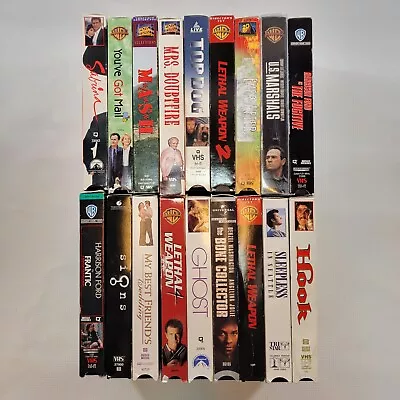 Lot Of 18 Vintage VHS Tapes Mash Hook Lethal Weapon Signs You've Got Mail & More • $0.99