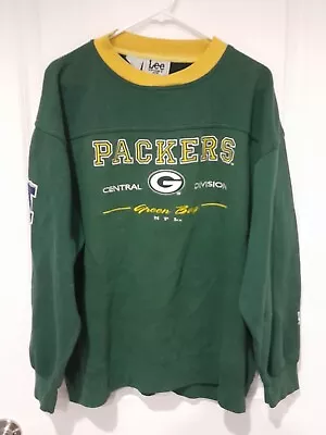 Vintage Lee Sport Green Bay Packers Embroidered Crewneck Mens XL Sweatshirt • $18