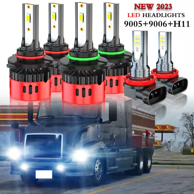 For Volvo VNL VNM630 670 730 780 2004-2015 Combo Led Headlight + Fog Bulbs White • $52.99