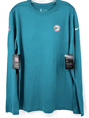 Miami Dolphins Throwback Team Issued On Field Dri-fit Aqua Long Sleeve New 2xl • $54.99