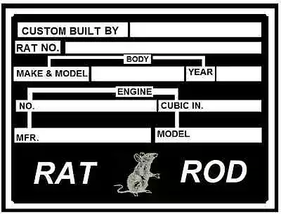 Ford Chevy Dodge Vw H.d. Gmc  Rat Rod Truck Car Bike Info Tag Id Dash Plaque  • $18