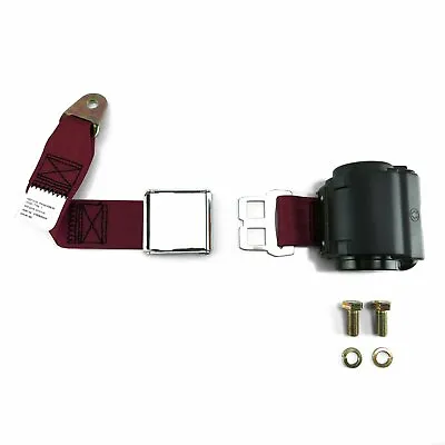 2pt Burgundy Retractable Seatbelt Airplane Buckle - Each Harness STB2RA76638 • $114.94