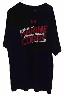 Mens Under Armour Black Marine Corps Semper Fidelis Size XL USMC Athletic Shirt • $29.99