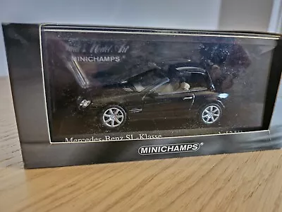 MINICHAMPS 1/43 Mercedes Benz SL R230 Black Vario Roof Closure 400032032 • £49.99