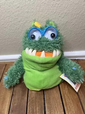 Manhattan Toy Monsties Gulp Hand Puppet Mouth Googly Eyes Stuffed Plush Green • $29.99