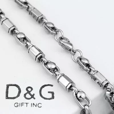 NEW DG Gift Inc Men's Stainless Steel Silver 24  6 Mm Link Chain Necklace + Box • $32.99