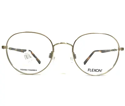 Marchon Eyeglasses Frames Flexon H6010 710 Matte Gold Brown Tortoise 48-20-140 • $99.99