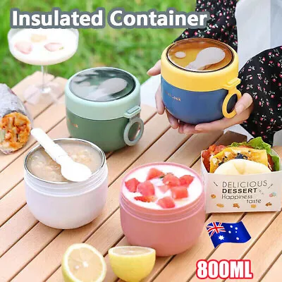 $16.79 • Buy Stainless Steel Lunch Box Thermos Food Flask Insulated Soup Jar Container Kid TT