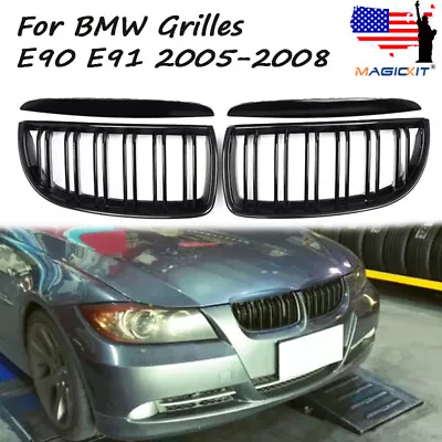 Dual Slat Front Kidney Grill For BMW E90 E91 325i 328i 335i Pre-LCI 2005-2008 • $29.98