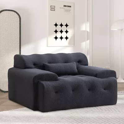 Modern Lounge Foam Sofa Single Seater Living Room Couch Furniture Dark Gray • $494.28
