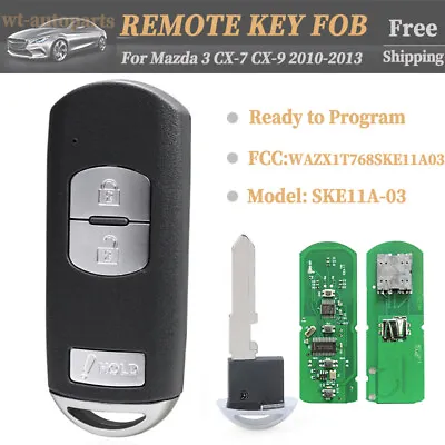 Smart Key Proximity Remote Fob For 2010-2013 Mazda 3 Cx9 Cx7 Wazx1t768ske11a03 • $65.33
