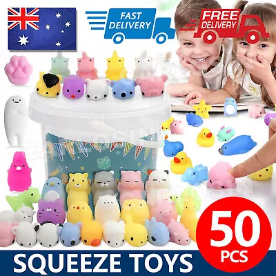 $20.95 • Buy 50x Cute Animal Squishies Kawaii Mochi Squeeze Toys Stretch Stress Squishy NEW