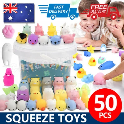 $20.95 • Buy 50x Cute Animal Squishies Kawaii Mochi Squeeze Toys Stretch Stress Squishy NEW