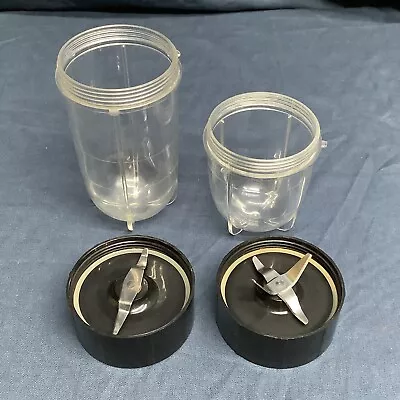 Lot Of 2 Magic Bullet Blender Parts Tall Cup & Short Cup Replacement With Blades • $17.99