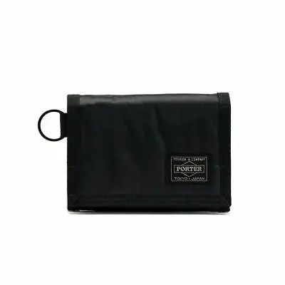 $63.20 • Buy PORTER Yoshida Bag 555-06439 Tri Fold Wallet CAPSULE Black Made In Japan