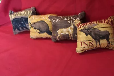 Sale 4 Moose Bear Approx 4 1/2 X 5 New Handmade Mini Pillow Basket Filler Ornies • $8