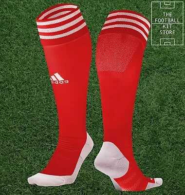 Adidas Football Socks Red - Adisock Footy / Soccer Adi Sock - Adult / Mens • £9.99