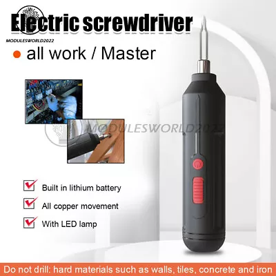 Mini Cordless Electric Power Screwdriver 3.6V USB Rechargeable Drill Repair Tool • $14.06