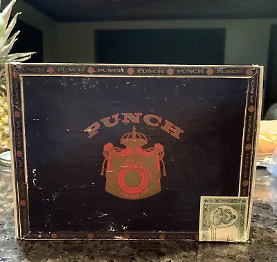 $4 • Buy Vintage Cigar Box Empty PUNCH Hecho A Mano Wood / Paper