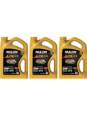 3 X Nulon Apex+ 0W-20 ECO-GF6 Engine Oil 5L Full Synthetic APX0W20GF6-5 • $201.98