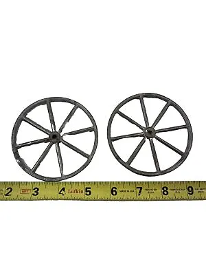 Lot Of 2 Vintage Toy Metal Wagon Wheels 3 1/2” Diameter (e2) • $9.95