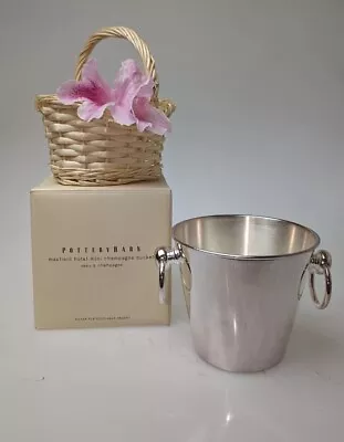 Pottery Barn Mayfield Hotel Mini Champagne Bucket Silver NIB • $39.99
