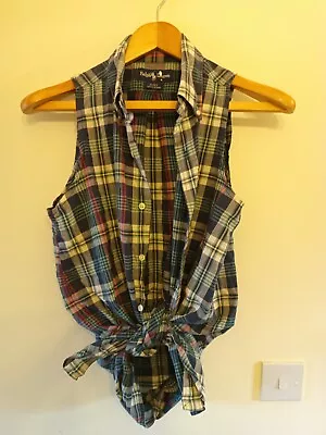 Mens Ralph Lauren Plaid Check Regular Fit Sleeveless Custom Shirt Size M • £5.99