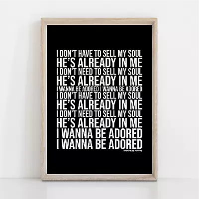 Stone Roses I WANNA BE ADORED Song Lyrics Poster Print Wall Art • £11.99